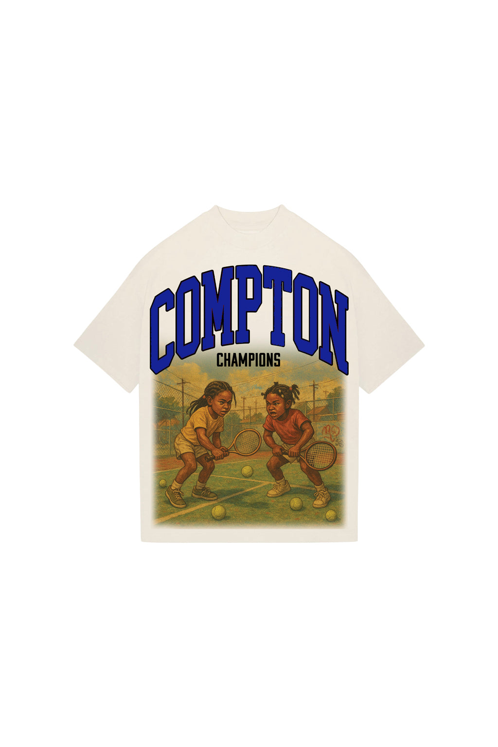 Compton Blue T-Shirt Off White