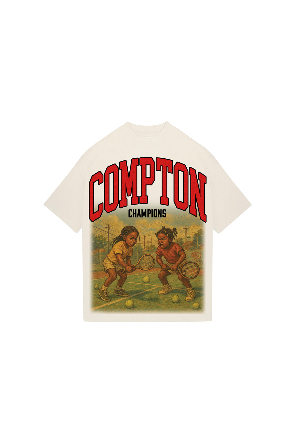 Compton Red T-Shirt Off White